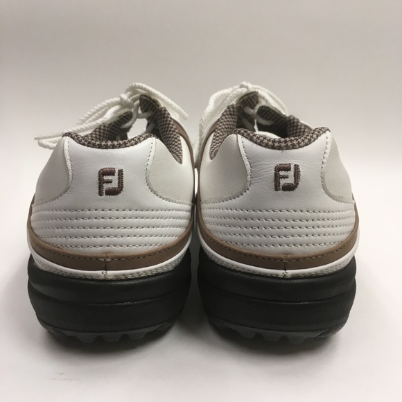 Footjoy Golf comfort, White/Brown Sz 8.5 Wms(0021) - Picture 5 of 6